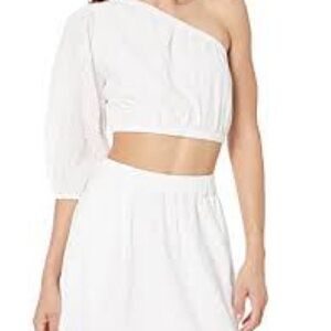 Amazon The Drop Anupa women’s white eyelet crop top skirt set